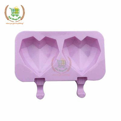 2Pcs Heart Shaped Cakesicle Molds Silicone 4 Cavities Popsicle Mold  Silicone Heart Cake Pop Mold Ice pop Mold with 50 Pcs Sticks Cakesicle Mold  for DIY Chocolate Popsicle: Buy Online at Best